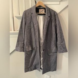 Oversized chambray blazer.